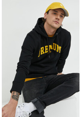 Premium by Jack&Jones Суичър в черно с качулка с принт - Pepit.bg