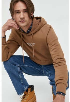 Premium by Jack&Jones Суичър Archie в зелено с качулка с принт - Pepit.bg