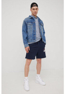Premium by Jack&Jones Тениска с яка в лилаво с десен - Pepit.bg
