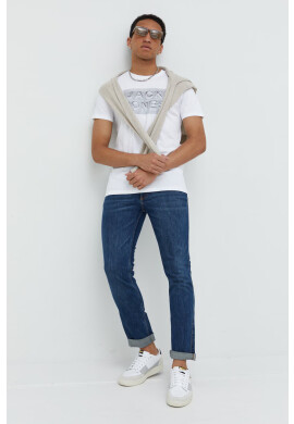 Produkt by Jack & Jones Пуловер мъжки в бежово от лека материя - Pepit.bg