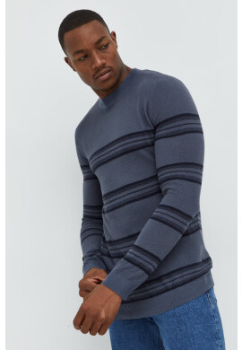 Produkt by Jack & Jones Пуловер мъжки в тъмносиньо от лека материя - Pepit.bg