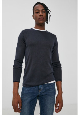 Produkt by Jack & Jones Пуловер мъжки в тъмносиньо от лека материя - Pepit.bg