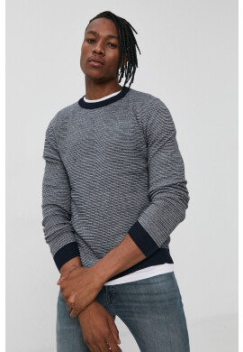 Produkt by Jack & Jones Пуловер мъжки в тъмносиньо от лека материя - Pepit.bg