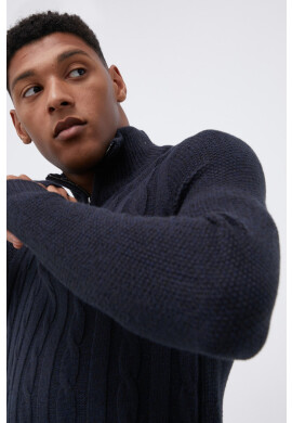 Produkt by Jack & Jones Пуловер мъжки в тъмносиньо с ниско поло - Pepit.bg