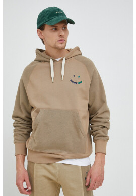 PS Paul Smith Памучен суичър в бежово с качулка с апликация - Pepit.bg