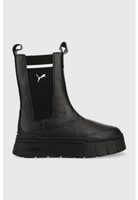 Puma Кожени боти челси Mayze Stack Chelsea Casual Wns в черно с платформа - Pepit.bg