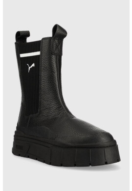 Puma Кожени боти челси Mayze Stack Chelsea Casual Wns в черно с платформа - Pepit.bg