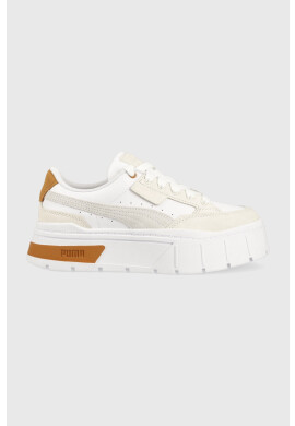 Puma Кожени маратонки Mayze Stack Luxe Wns в бяло - Pepit.bg