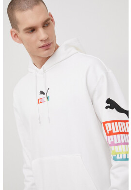 Puma Памучен суичър 533658 мъжка в бяло с принт - Pepit.bg
