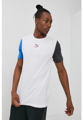 Puma Памучна тениска в бяло с принт - Pepit.bg