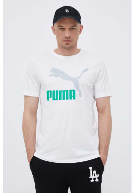 Puma Памучна тениска в бяло с принт - Pepit.bg