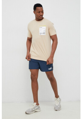 Puma Памучна тениска в бежово с апликация - Pepit.bg