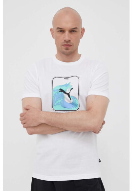 Puma Памучна тениска в бежово - Pepit.bg