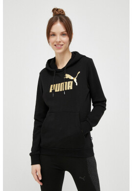 Puma Спортен суичър в черно с качулка с принт - Pepit.bg