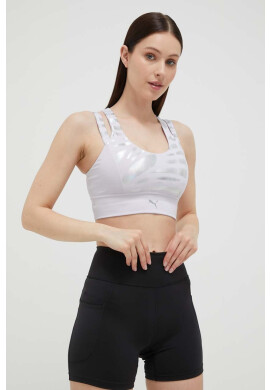 Puma Спортен сутиен Nova Shine Eversculpt в лилаво с десен - Pepit.bg