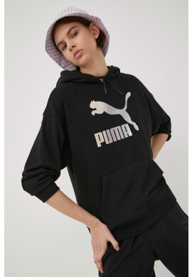 Puma Суичър 534695 дамска в черно с принт - Pepit.bg