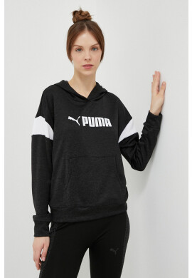 Puma Суичър за трениране Fit Tech в черно с качулка с десен - Pepit.bg