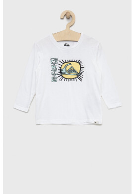Quiksilver Детска блуза с дълги ръкави в бяло с принт - Pepit.bg