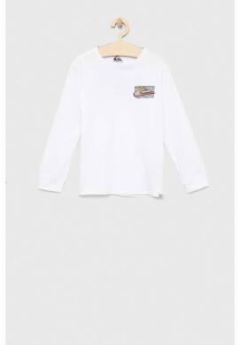 Quiksilver Детска блуза с дълги ръкави в бяло с принт - Pepit.bg