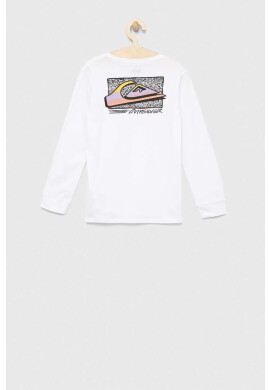 Quiksilver Детска блуза с дълги ръкави в бяло с принт - Pepit.bg