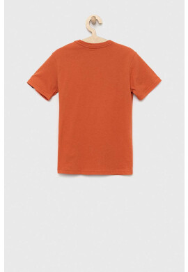 Quiksilver Детска памучна тениска в оранжево с принт - Pepit.bg