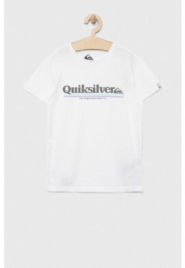 Quiksilver Детска памучна тениска в бяло с принт - Pepit.bg