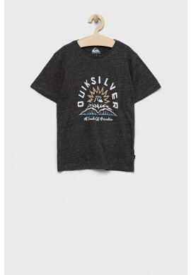 Quiksilver Детска памучна тениска в сиво с десен - Pepit.bg