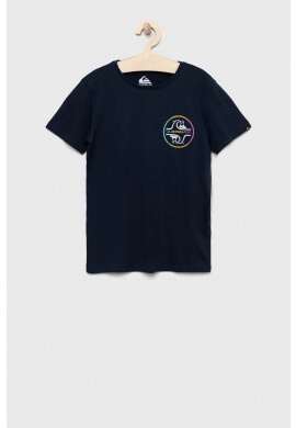 Quiksilver Детска памучна тениска в тъмносиньо с десен - Pepit.bg