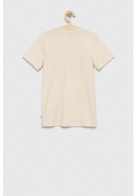 Quiksilver Детска памучна тениска в бежово с принт - Pepit.bg