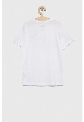 Quiksilver Детска памучна тениска в бяло с десен - Pepit.bg