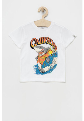 Quiksilver Детска памучна тениска в зелено с принт - Pepit.bg