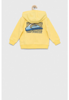 Quiksilver Детски суичър в жълто с качулка с принт - Pepit.bg