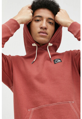 Quiksilver Памучен суичър в червено с качулка с десен - Pepit.bg