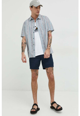 Quiksilver Памучна риза мъжка в сиво със стандартна кройка с класическа яка - Pepit.bg