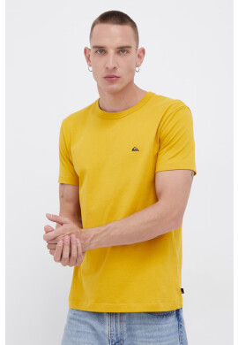 Quiksilver Памучна тениска в жълто с изчистен дизайн - Pepit.bg