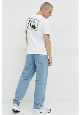 Quiksilver Памучна тениска в бяло с принт - Pepit.bg