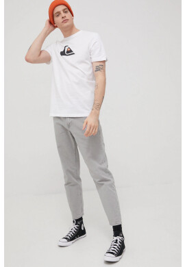 Quiksilver Памучна тениска в бяло с принт - Pepit.bg