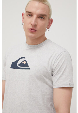 Quiksilver Памучна тениска в сиво с принт - Pepit.bg