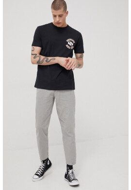 Quiksilver Памучна тениска в тъмносиньо с принт - Pepit.bg