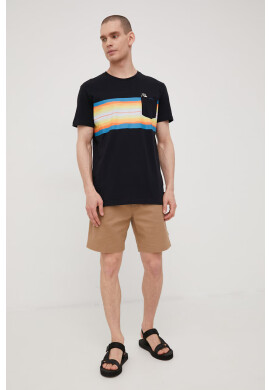 Quiksilver Памучна тениска в черно с принт - Pepit.bg