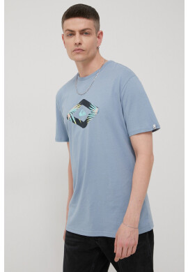 Quiksilver Памучна тениска в лилаво с принт - Pepit.bg
