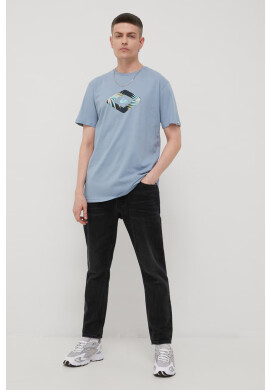 Quiksilver Памучна тениска в лилаво с принт - Pepit.bg