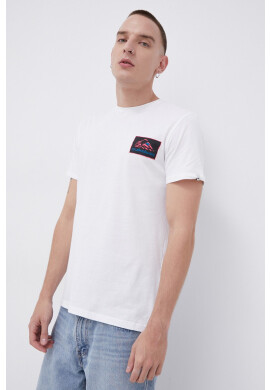 Quiksilver Памучна тениска в бяло с принт - Pepit.bg