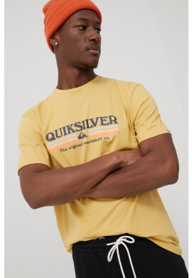 Quiksilver Памучна тениска в бяло с принт - Pepit.bg