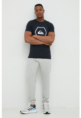 Quiksilver Памучна тениска в черно с принт - Pepit.bg