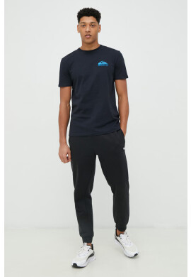 Quiksilver Памучна тениска в черно с принт - Pepit.bg