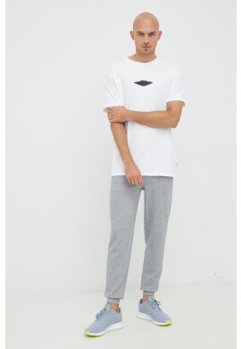 Quiksilver Памучна тениска в бяло с принт - Pepit.bg