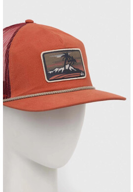 Quiksilver Шапка с козирка в червено с апликация - Pepit.bg