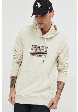 Quiksilver Суичър в бежово с качулка с принт - Pepit.bg