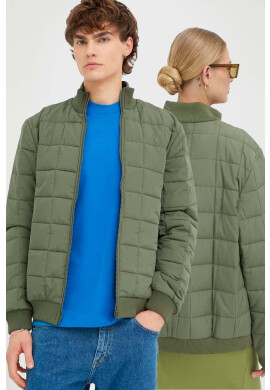 Rains Яке бомбър 18180 Liner High Neck Jacket в зелено с преходна изолация - Pepit.bg